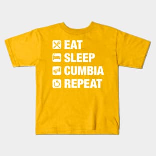 Eat, Sleep, Cumbia, Repeat Kids T-Shirt